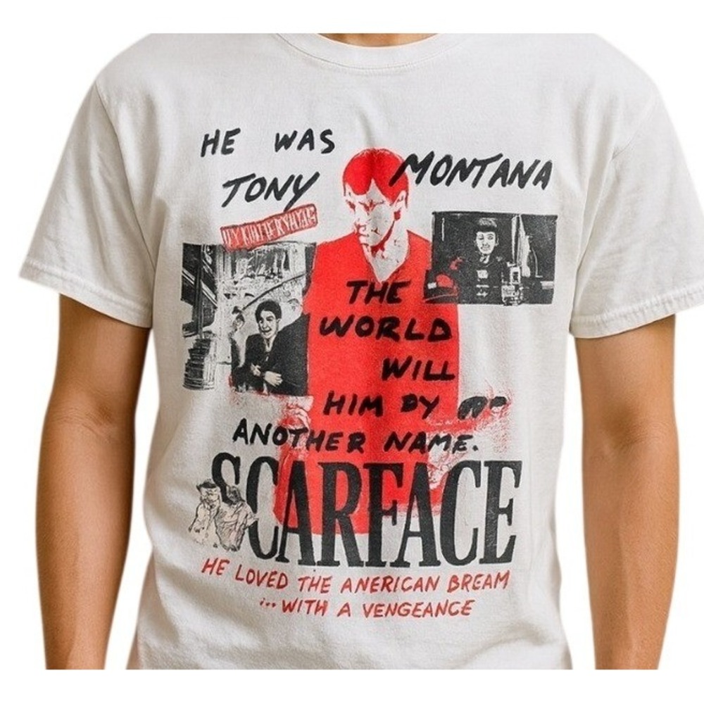 Ripple Junction Scarface Graphic Tee Mens Medium White Unisex Tony Montana Movie